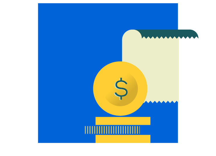 Preisliste mit Geldmünze