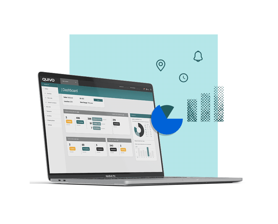 Laptop zeigt das Dashboard einer Fulfillment Software