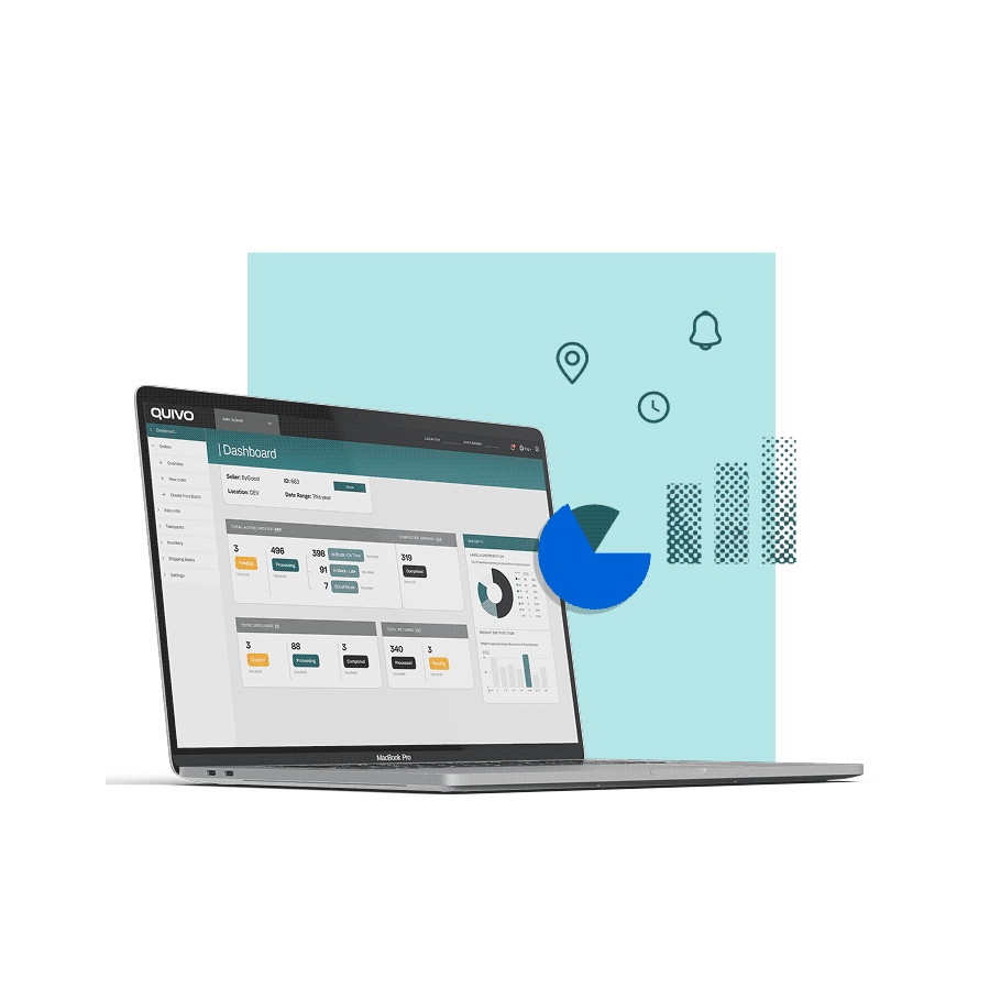 Laptop zeigt das Dashboard einer Fulfillment Software