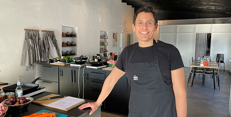Mathyas Lopez in der Küche