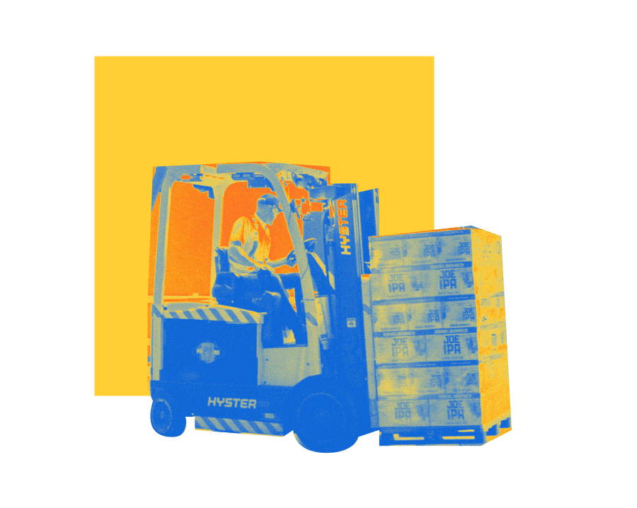 forklift driver in a warehouse